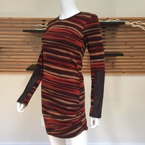 SALE SW3 sweater dress faux leather stripes NWOT sz S